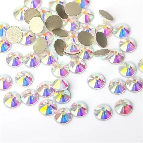 JTKSSCS Hotfix Strasssteine Super glitzernde Kristall-AB-Strasssteine, Nicht Hotfix, for Nähen, for Stoffe, Kleidungsstücke, Nagelkunst, Strassdekorationen(Gold AB,Ss34 288pcs) von JTKSSCS