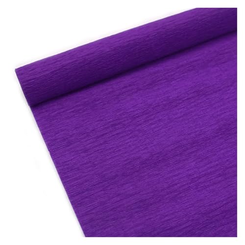 JTKSSCS Krepppapier 15 Farben 250 x 25 cm farbige Krepppapierrolle Origami zerknittertes Krepppapier DIY Blumen Dekoration Geschenkpapier Falten Basteln(Dark Purple) von JTKSSCS