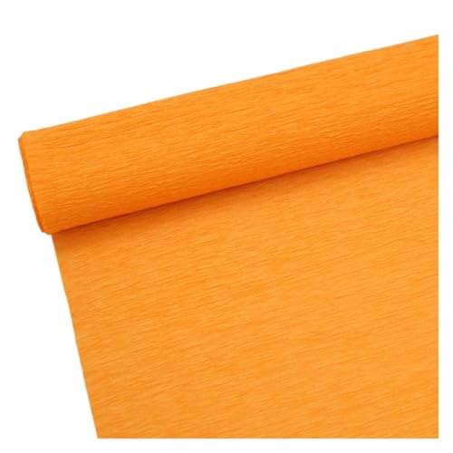JTKSSCS Krepppapier 15 Farben 250 x 25 cm farbige Krepppapierrolle Origami zerknittertes Krepppapier DIY Blumen Dekoration Geschenkpapier Falten Basteln(Orange) von JTKSSCS