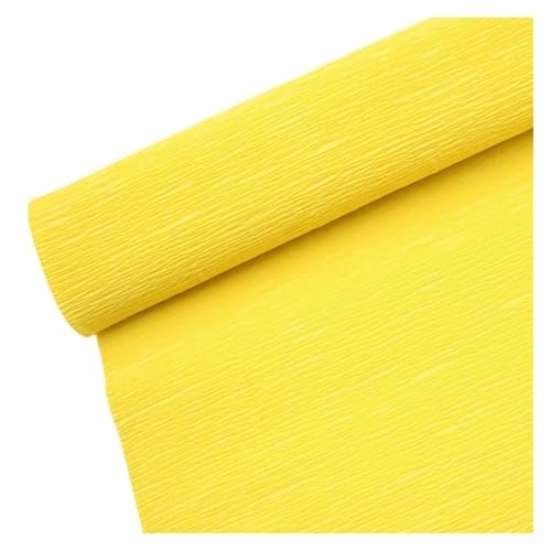 JTKSSCS Krepppapier 15 Farben 250 x 25 cm farbige Krepppapierrolle Origami zerknittertes Krepppapier DIY Blumen Dekoration Geschenkpapier Falten Basteln(Yellow) von JTKSSCS