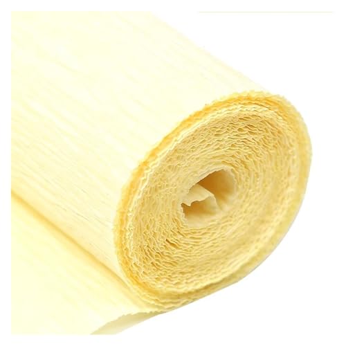 JTKSSCS Krepppapier 250x5/10/25cm Rolle Gefältelt Krepp Papier Dekorative Blume for Ostern Kinder Tag Party Kind Kind DIY Handgemachte Kreative Papiere(Light Yellow,5cm) von JTKSSCS