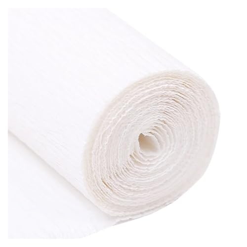 JTKSSCS Krepppapier 250x5/10/25cm Rolle Gefältelt Krepp Papier Dekorative Blume for Ostern Kinder Tag Party Kind Kind DIY Handgemachte Kreative Papiere(White,25cm) von JTKSSCS