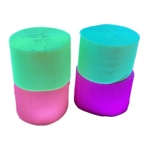 JTKSSCS Krepppapier 4 Rolle Schwarzlicht Party Streamer Decor Glow Krepp Papier Fluoreszierende Neon Papier Glow Hochzeit Geburtstag JTKSSCS Krepppapier 4 Rolle Schwarzlicht Party Streamer Decor Glow Krepp Papier Fluoreszierende Neon Papier Glow Hochzeit Geburtstag von JTKSSCS