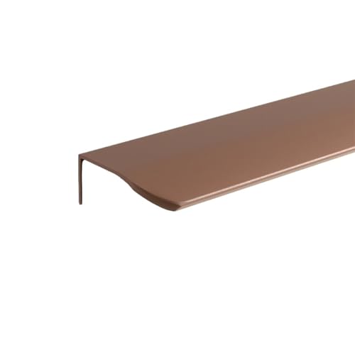 JTKSSCS Schrankgriffe Farbe Möbelgriffe Aluminiumlegierung Versteckte Lange Schrankgriffe Schubladenknöpfe Türbeschläge(Arc Corner-Brown,Length 500mm) von JTKSSCS
