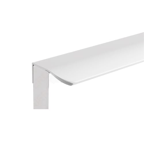 JTKSSCS Schrankgriffe Langer Möbelgriff, unsichtbare Schrankgriffe aus Aluminiumlegierung, Schubladenknöpfe, Schrankgriffe, Küchenschrankgriffe(Arc Corner-White,Length 250mm) von JTKSSCS
