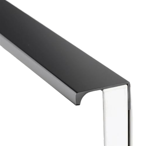 JTKSSCS Schrankgriffe Schwarzer, unsichtbarer Schrank-Aufbewahrungsgriff, Schublade, gebürstetes Gold, Griff for Küchenkommoden, 1200 mm, Möbelbeschläge, versteckter Schrank(Black,Length 800mm) von JTKSSCS