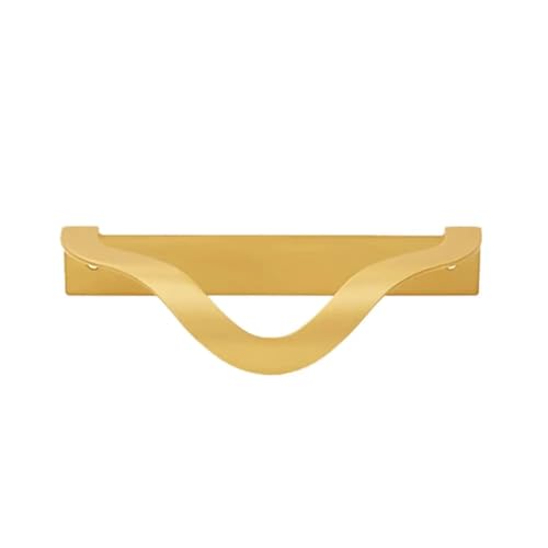JTKSSCS Schrankgriffe Unsichtbarer, stanzfreier Messinggriff, Schrankgriffe, antike Schubladengriffe, Home-Garderobe-Möbelgriff(Gold,96mm) von JTKSSCS