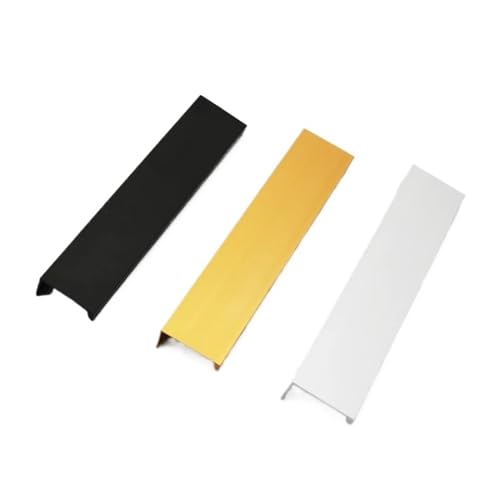 JTKSSCS Schrankgriffe Versteckte Schrankgriffe aus Aluminium for Küchenschränke, Schubladenknöpfe, Schlafzimmertür-Möbelbeschläge(Black 300mm) von JTKSSCS