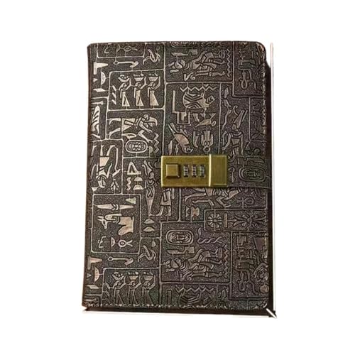 JTKSSCS Tagebuch Mit Schloss 200 Seiten A5A6 Code Mit Schloss Tagebuch Buch Notizblock Agenda Planer Retro Notizbuch Einfaches Handkonto Buch Journal(A5,150sheets) von JTKSSCS