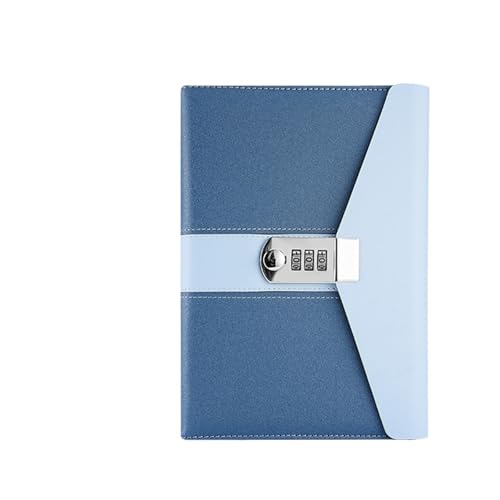 JTKSSCS Tagebuch Mit Schloss 200 Seiten Notizbuch, Passwortbuch, geheimes Tagebuch, Passwortsperre, Notizbuch, Notizblock, Schule, Büro, Schreibwaren, Kindergeschenke(Blue) von JTKSSCS