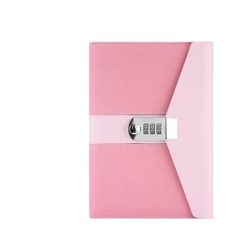 JTKSSCS Tagebuch Mit Schloss 200 Seiten Notizbuch, Passwortbuch, geheimes Tagebuch, Passwortsperre, Notizbuch, Notizblock, Schule, Büro, Schreibwaren, Kindergeschenke(Pink) von JTKSSCS