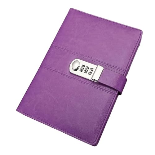 JTKSSCS Tagebuch Mit Schloss 9 Arten von Leder-Passwort-Notizbüchern mit Schloss, größere Größe 21,8 cm x 17,8 cm, Schreibblöcke, abschließbarer Notizblock, Tagebuch(PINK) von JTKSSCS