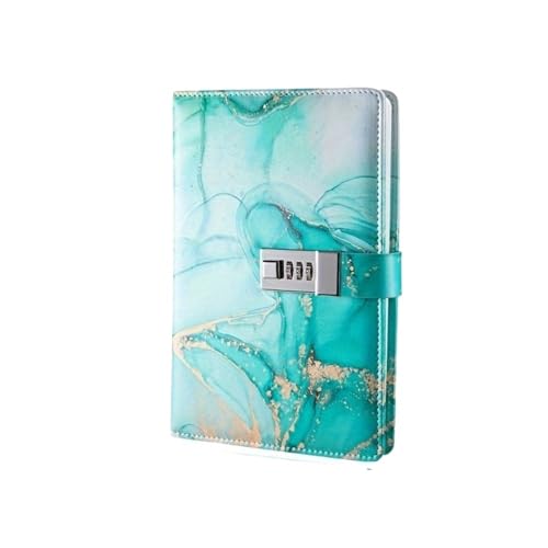JTKSSCS Tagebuch Mit Schloss A5 Mode Passwort Buch mit Schloss Journal kreative Journal Buch Student Notizblock Briefpapier Notebook(Cyan green) von JTKSSCS