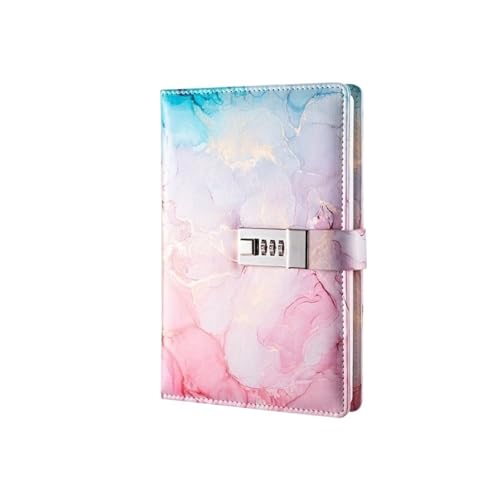 JTKSSCS Tagebuch Mit Schloss A5 Mode Passwort Buch mit Schloss Journal kreative Journal Buch Student Notizblock Briefpapier Notebook(Pink) von JTKSSCS