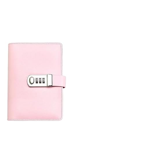JTKSSCS Tagebuch Mit Schloss A6 Binder Tragbares kreatives Passwort-Tagebuch, Multifunktions-Notizblock, Briefpapier, Notizbücher und Tagebücher, Skizzenbuch(A6-pink) von JTKSSCS