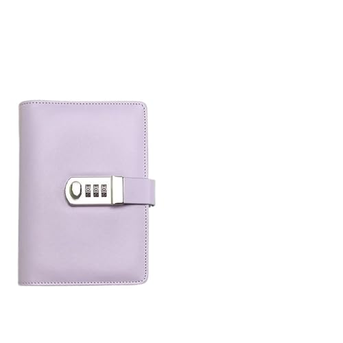 JTKSSCS Tagebuch Mit Schloss A6 Binder Tragbares kreatives Passwort-Tagebuch, Multifunktions-Notizblock, Briefpapier, Notizbücher und Tagebücher, Skizzenbuch(A6-purple) von JTKSSCS