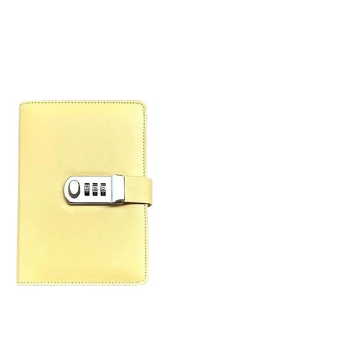 JTKSSCS Tagebuch Mit Schloss A6 Binder Tragbares kreatives Passwort-Tagebuch, Multifunktions-Notizblock, Briefpapier, Notizbücher und Tagebücher, Skizzenbuch(A6-yellow) von JTKSSCS
