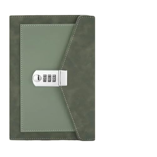 JTKSSCS Tagebuch Mit Schloss Buch mit geheimen Notizen, dreifach gefaltet, for Schule, Passwort, Büro, Notizbuch, Zubehör, Agenda, Schloss, Notizblock, Besprechungstagebuch, Schüler(Green) von JTKSSCS
