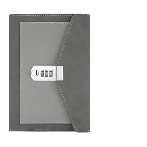 JTKSSCS Tagebuch Mit Schloss Buch mit geheimen Notizen, dreifach gefaltet, for Schule, Passwort, Büro, Notizbuch, Zubehör, Agenda, Schloss, Notizblock, Besprechungstagebuch, Schüler(Grey) von JTKSSCS