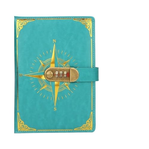 JTKSSCS Tagebuch Mit Schloss Retro Notebook Passwort Pad Mit Schloss A5 Tagebuch Verdickt Kreative Handbuch Student Note Briefpapier Notebook Hand Ledger Notizblock(Green) von JTKSSCS