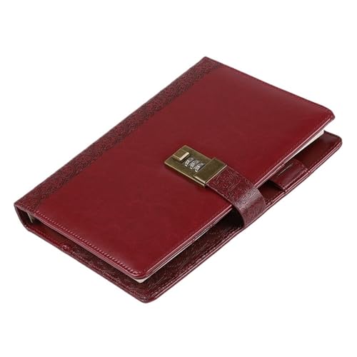 JTKSSCS Tagebuch Mit Schloss Tagebuch A5 Binder Notebook mit Schloss Spiral Journal Ringe Notizblock Skizzenbuch Vorhängeschloss Agenda Planer Schreibwaren Veranstalter Notizbuch(Brown) von JTKSSCS