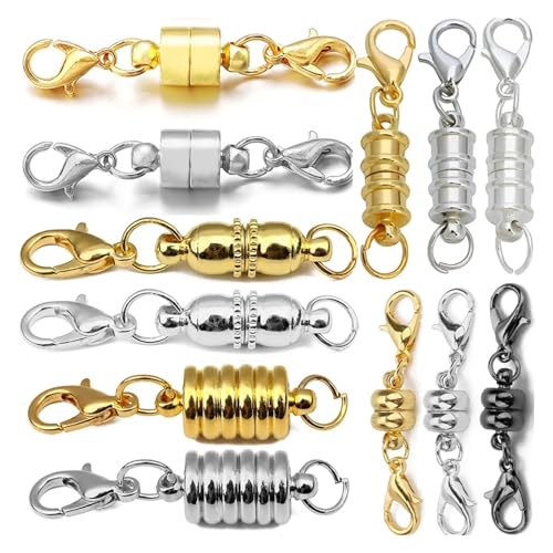Magnetverschluss Kette 5-10 Sets Magnetverschlüsse for die Schmuckherstellung DIY Armband Halskette Verschluss Stecker Schnalle Zubehör(Black) von JTKSSCS