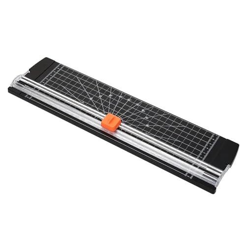 Papierschneider Tragbarer A4-Papierschneider, Präzisions-Papierschneider, Kunststoff-Schneidemaschine, Büro-Etiketten, Foto-Schneidematten-Maschine, DIY-Handwerk(Black) von JTKSSCS