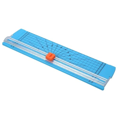 Papierschneider Tragbarer A4-Papierschneider, Präzisions-Papierschneider, Kunststoff-Schneidemaschine, Büro-Etiketten, Foto-Schneidematten-Maschine, DIY-Handwerk(Blue) von JTKSSCS