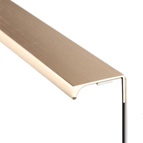 Schrankgriffe Schwarzer, unsichtbarer Schrank-Aufbewahrungsgriff, Schublade, gebürstetes Gold, Griff for Küchenkommoden, 1200 mm, Möbelbeschläge, versteckter Schrank(Brushed Gold,Length 600mm) von JTKSSCS