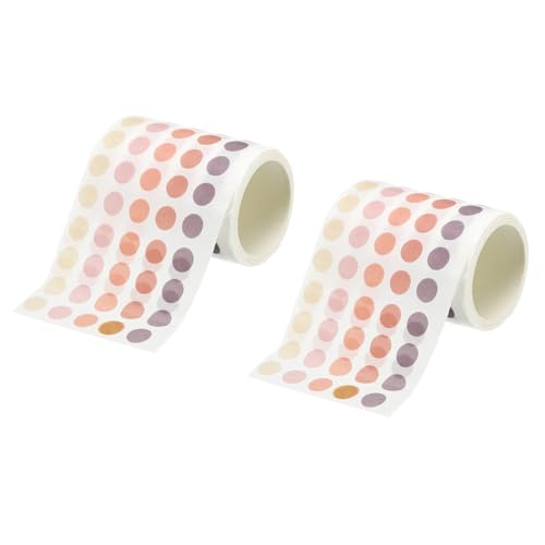 Sticker Rund 1250-7500 Etiketten 8 mm buntes Washi-Klebeband mit Punkten, Schreibwaren, farbige Codieraufkleber, Dekoration, Abdeckklebstoff(2500 Coral Berry) von JTKSSCS