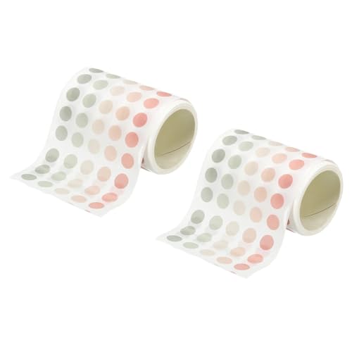 Sticker Rund 1250-7500 Etiketten 8 mm buntes Washi-Klebeband mit Punkten, Schreibwaren, farbige Codieraufkleber, Dekoration, Abdeckklebstoff(2500 Rose Forest) von JTKSSCS