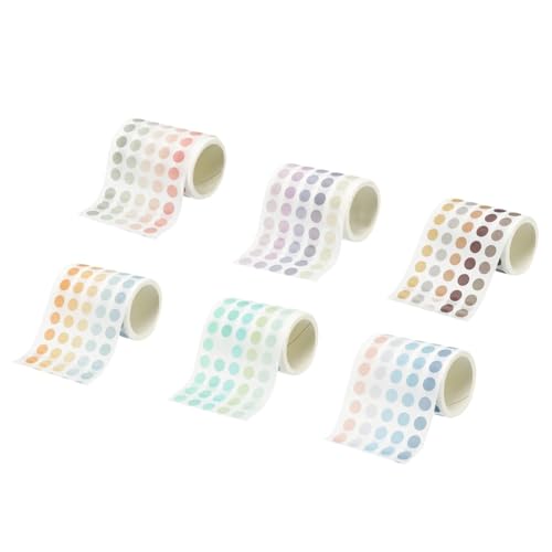 Sticker Rund 1250-7500 Etiketten 8 mm buntes Washi-Klebeband mit Punkten, Schreibwaren, farbige Codieraufkleber, Dekoration, Abdeckklebstoff(7500 Multiple Colors) von JTKSSCS