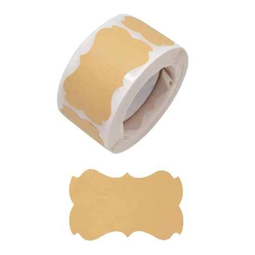 Sticker Rund 250Pcs Kraft Aufkleber Papier Etiketten Blank Weihnachten Geschenk for Glas Kerze Glas Flasche(YH345-250pcs) von JTKSSCS