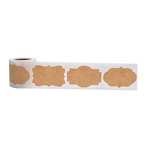 Sticker Rund 250Pcs Kraft Aufkleber Papier Etiketten Blank Weihnachten Geschenk for Glas Kerze Glas Flasche(YH48-250pcs) von JTKSSCS