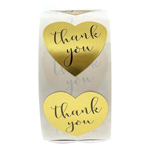 Sticker Rund 50 Etiketten Aufkleber Herzform Gold Danke Siegel Etiketten Scrapbooking for Paket Schreibwaren 1 Zoll/Rolle Sticker Rund 50 Etiketten Aufkleber Herzform Gold Danke Siegel Etiketten Scrapbooking for Paket Schreibwaren 1 Zoll/Rolle von JTKSSCS