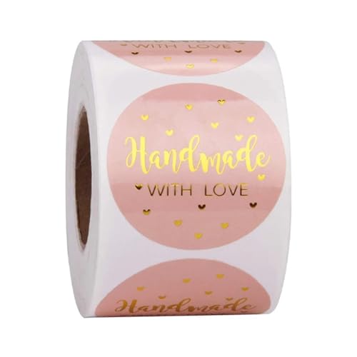 Sticker Rund 50 Stück Kraftpapier-Aufkleber, 25 mm, rund, selbstklebend, Etiketten, for Backen, for Hochzeit, Dekoration, Party-Dekoration(QY619-50pcs) von JTKSSCS