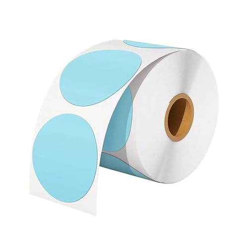 Sticker Rund 500 Teile/los 50mm Kreis Thermo-Aufkleber Label Selbstklebende Runde Direkt Thermo-Etikett for DIY Logo Design(Blue) von JTKSSCS