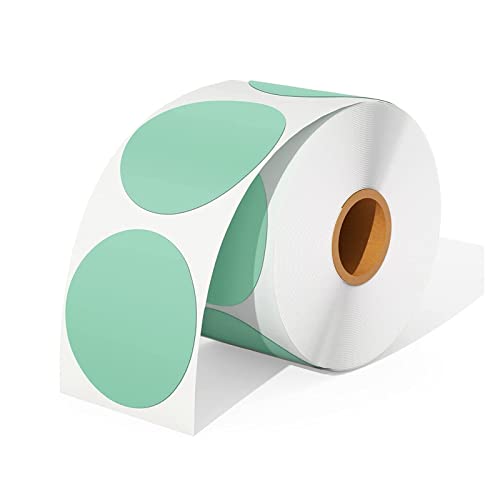 Sticker Rund 500 Teile/los 50mm Kreis Thermo-Aufkleber Label Selbstklebende Runde Direkt Thermo-Etikett for DIY Logo Design(Green) von JTKSSCS