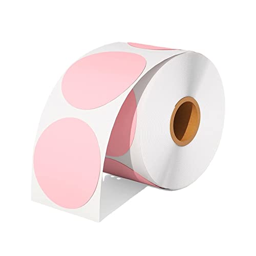 Sticker Rund 500 Teile/los 50mm Kreis Thermo-Aufkleber Label Selbstklebende Runde Direkt Thermo-Etikett for DIY Logo Design(Pink) von JTKSSCS