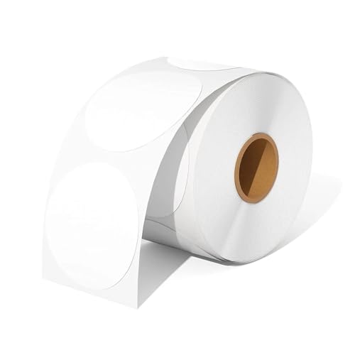 Sticker Rund 500 Teile/los 50mm Kreis Thermo-Aufkleber Label Selbstklebende Runde Direkt Thermo-Etikett for DIY Logo Design(WHITE) von JTKSSCS