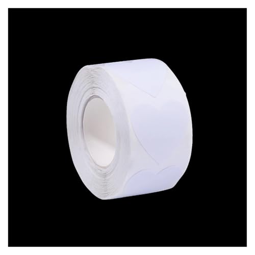 Sticker Rund 500Pcs Rolle Cartoon Herz-förmigen Belohnung Dekorative Aufkleber 8 Farben 2,5x2,3 cm Herz(White) von JTKSSCS