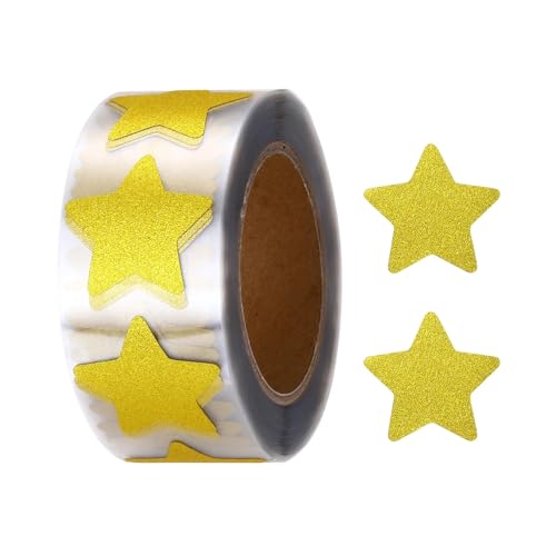 Sticker Rund 500Pcs Stern Aufkleber 1 Zoll DIY Klebstoff Funkelnden Dekorative Etiketten for Notizen Grußkarten(Glitter Silver) von JTKSSCS