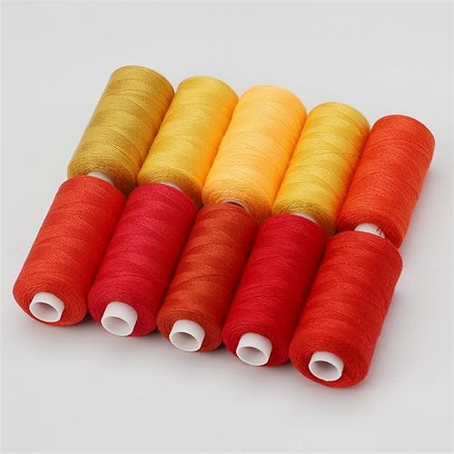Stickgarn 10Roll/Set 400 Yards Nähgarn Maschine Handstickerei Guter Polyesterfaden Stark Langlebig for Handarbeiten DIY Nähen Reparatur(01) von JTKSSCS