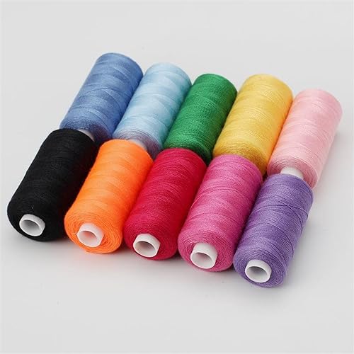 Stickgarn 10Roll/Set 400 Yards Nähgarn Maschine Handstickerei Guter Polyesterfaden Stark Langlebig for Handarbeiten DIY Nähen Reparatur(02) von JTKSSCS