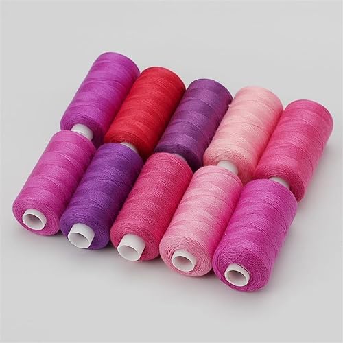 Stickgarn 10Roll/Set 400 Yards Nähgarn Maschine Handstickerei Guter Polyesterfaden Stark Langlebig for Handarbeiten DIY Nähen Reparatur(05) von JTKSSCS
