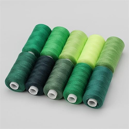 Stickgarn 10Roll/Set 400 Yards Nähgarn Maschine Handstickerei Guter Polyesterfaden Stark Langlebig for Handarbeiten DIY Nähen Reparatur(07) von JTKSSCS