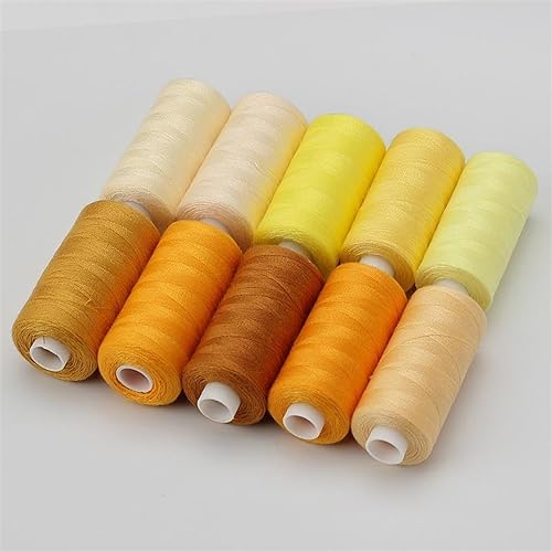 Stickgarn 10Roll/Set 400 Yards Nähgarn Maschine Handstickerei Guter Polyesterfaden Stark Langlebig for Handarbeiten DIY Nähen Reparatur(09) von JTKSSCS