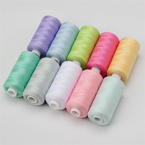 Stickgarn 10Roll/Set 400 Yards Nähgarn Maschine Handstickerei Guter Polyesterfaden Stark Langlebig for Handarbeiten DIY Nähen Reparatur(10) von JTKSSCS