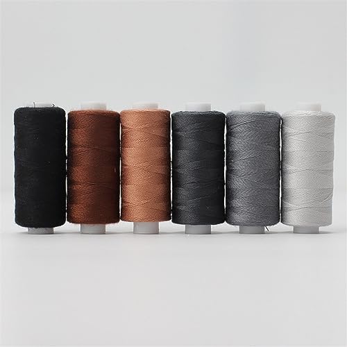 Stickgarn 6 Farben/Set Garn Nähgarn Rolle Maschine Handstickerei 400 Yard jede Spule Polyester langlebig for Heimnähset(Dark series) von JTKSSCS