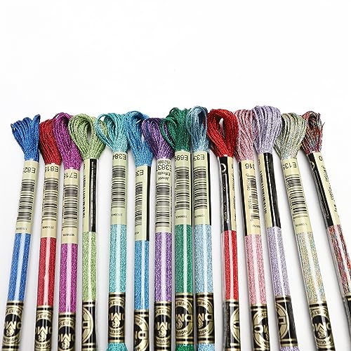 Stickgarn Sticktwist 8 Meter Strang Art Strands Kreuzstichgarn(14 Jewel Colors) von JTKSSCS